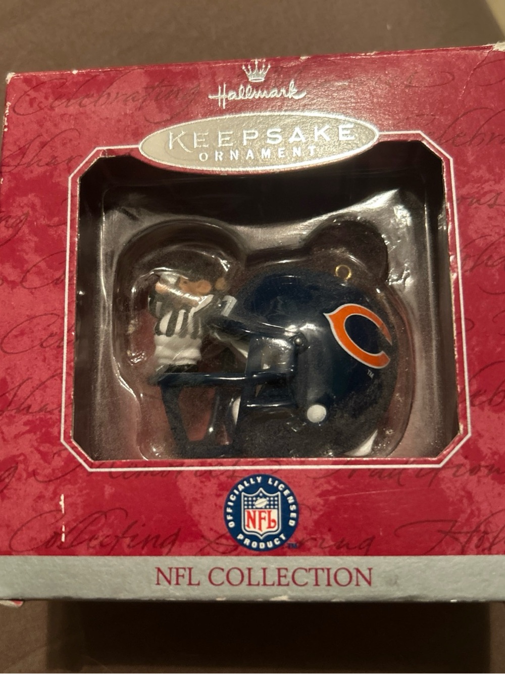 Hallmark Chicago Bears Dark Blue and Orange Helmet Ornament